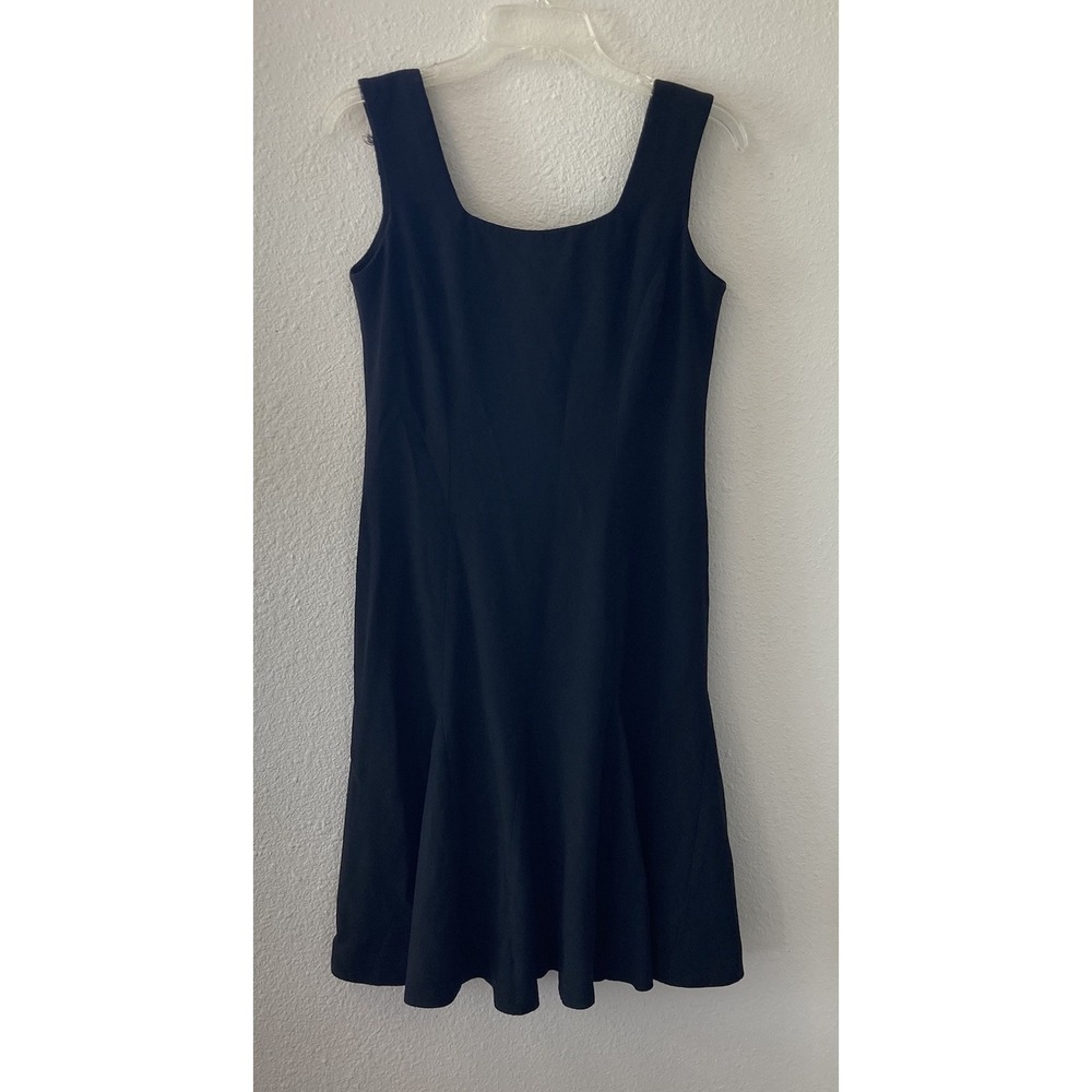 Vintage 90s Liz Claiborne Women's Dress Sz 4 Black Mermaid LBD Knee Length Flaw
